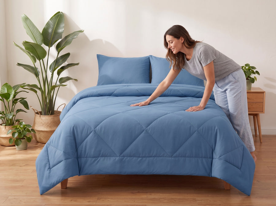 Spread it on the bed.