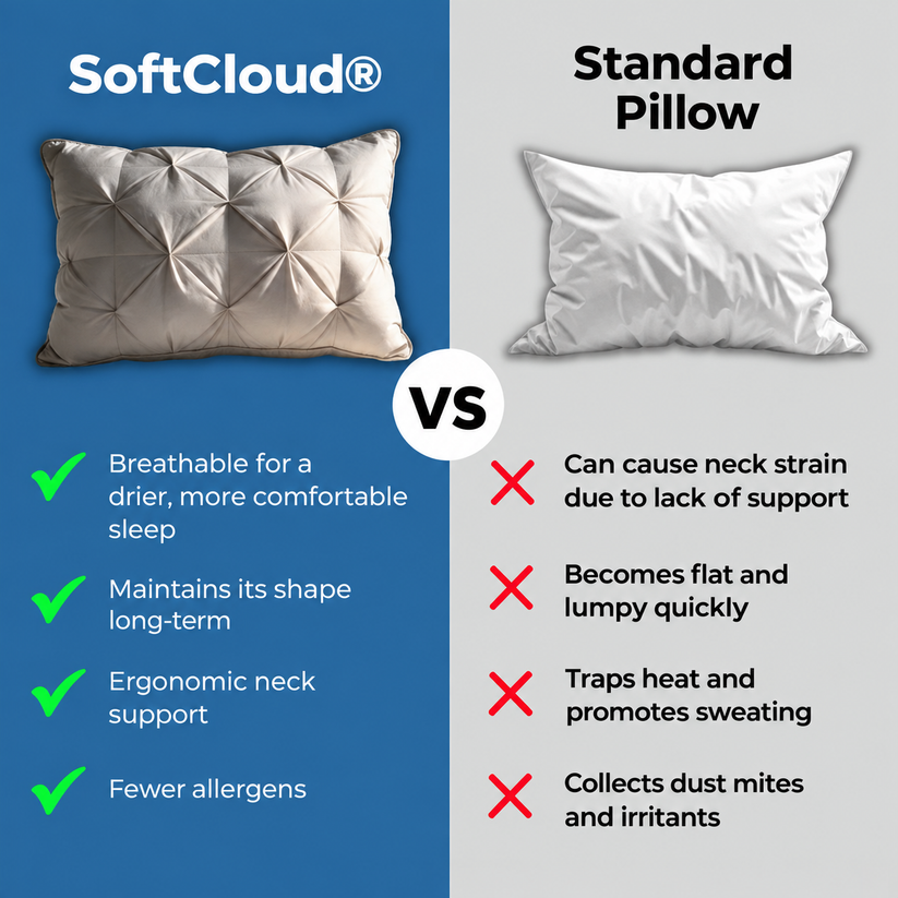 SoftCloud® Pillow – Hypoallergenic Premium Comfort Pillow