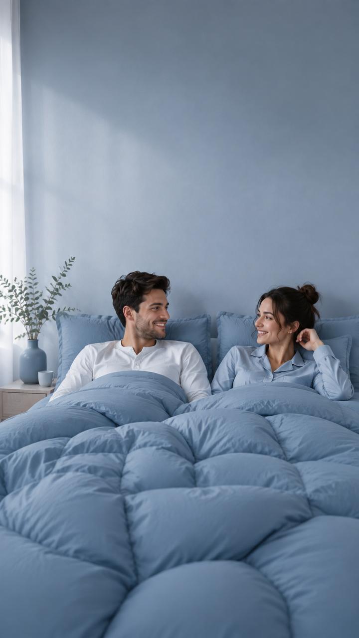 A bed made with the EasySleep duvet